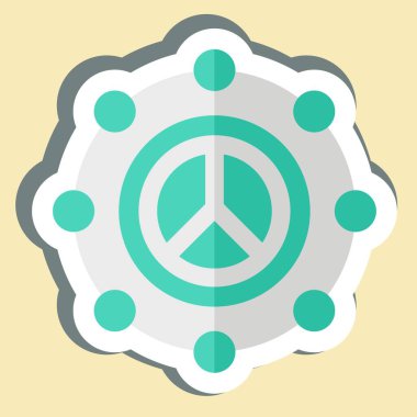 Çıkartma Barışı. Dünya Barışı sembolüyle ilgili. dizayn edilebilir