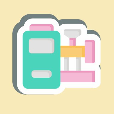 Çıkartma Yapım Makinesi. Endüstri sembolüyle ilgili. dizayn edilebilir