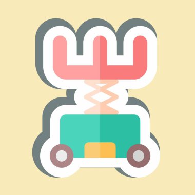 Çıkartma Makas Kaldırma. Endüstri sembolüyle ilgili. dizayn edilebilir