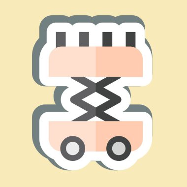 Çıkartma Makas Kaldırma. İnşaat Mühendisliği sembolüyle ilgili. dizayn edilebilir