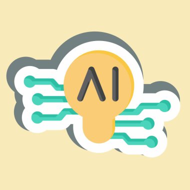 Sticker Smart Fikirleri. Yapay Zeka sembolüyle ilgili