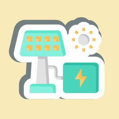 Etiket Güneş Enerjisi. Endüstri sembolüyle ilgili. dizayn edilebilir