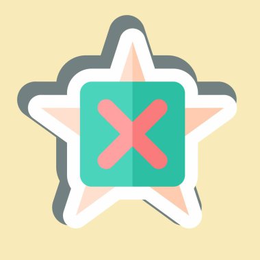 Çıkartma Yıldızı. Ünlem sembolüyle ilgili. dizayn edilebilir