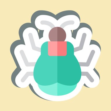 Çıkartma Tick. Böceklerin sembolü. dizayn edilebilir