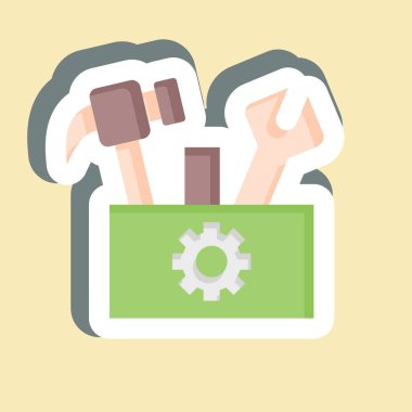 Çıkartma Alet Kutusu. Tamir Aletleri sembolüyle ilgili. dizayn edilebilir