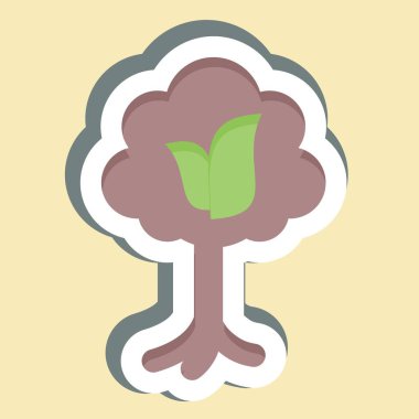 Çıkartma Ağacı. Dünya 'yı Kurtarma sembolüyle ilgili. düzenlenebilir