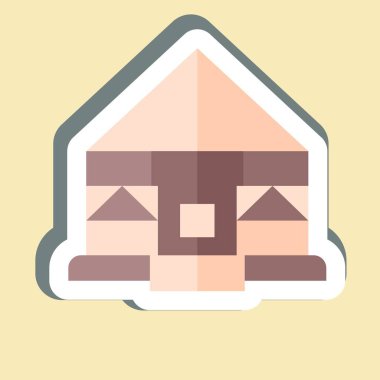 Etiket Yurt 'u. Kazakistan sembolüyle ilgili. dizayn edilebilir