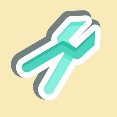 Çıkartma, çinko makas. Tamir Aletleri sembolüyle ilgili. dizayn edilebilir