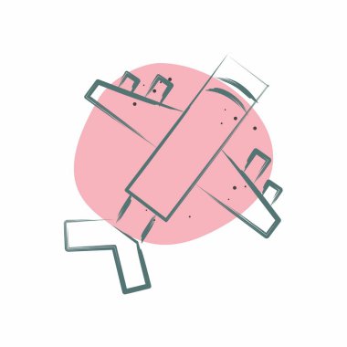 Simge Hava Gemisi. Ulaşım sembolüyle ilgili. Renkli Leke Biçimi. dizayn edilebilir