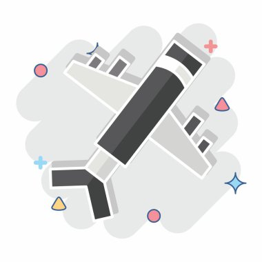 Simge Hava Gemisi. Ulaşım sembolüyle ilgili. Çizgi roman. dizayn edilebilir