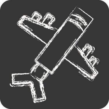 Simge Hava Gemisi. Ulaşım sembolüyle ilgili. Tebeşir stili. dizayn edilebilir