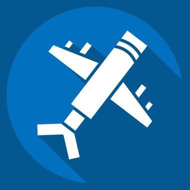 Simge Hava Gemisi. Ulaşım sembolüyle ilgili. Uzun gölge tarzı. dizayn edilebilir