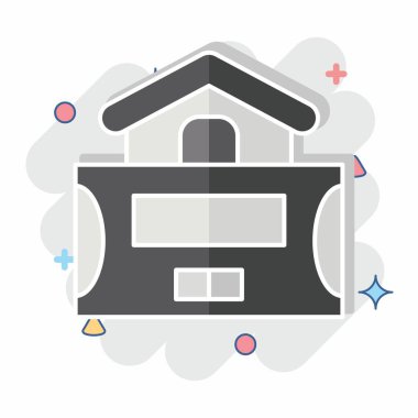 Simge Alarm Sistemi. İç Güvenlik sembolüyle ilgili. çizgi roman biçimi