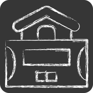 Simge Alarm Sistemi. İç Güvenlik sembolüyle ilgili. tebeşir Biçimi