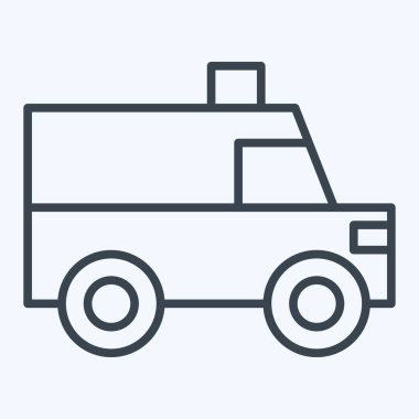 Simgesel ambulans. Ulaşım sembolüyle ilgili. Sıra tarzı. dizayn edilebilir