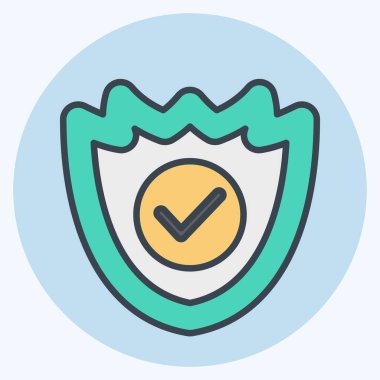 Simgesel Amoned Shield. Askeri sembolle ilgili. renk arkadaşı stili. dizayn edilebilir