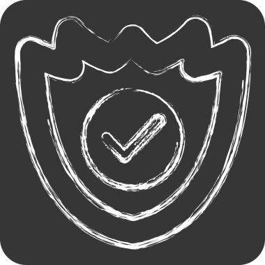 Simgesel Amoned Shield. Askeri sembolle ilgili. Tebeşir stili. dizayn edilebilir