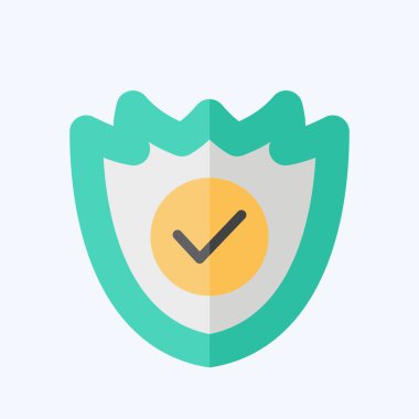 Simgesel Amoned Shield. Askeri sembolle ilgili. Düz stil. dizayn edilebilir