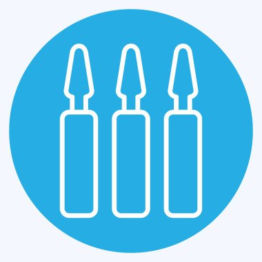 Simge ampule. Kozmetoloji sembolüyle ilgili. Mavi gözlü. dizayn edilebilir