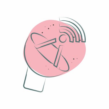 Simge anteni. Wifi sembolüyle ilgili. Renkli Leke Biçimi. dizayn edilebilir