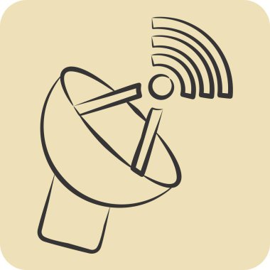 Simge anteni. Wifi sembolüyle ilgili. El çizimi tarzı. dizayn edilebilir