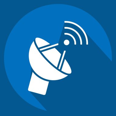 Simge anteni. Wifi sembolüyle ilgili. Uzun gölge tarzı. dizayn edilebilir