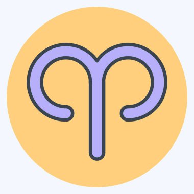 Koç burcu. Astroloji sembolüyle ilgili. renk arkadaşı stili. dizayn edilebilir