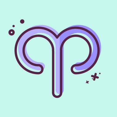 Koç burcu. Astroloji sembolüyle ilgili. MBE tarzı. dizayn edilebilir