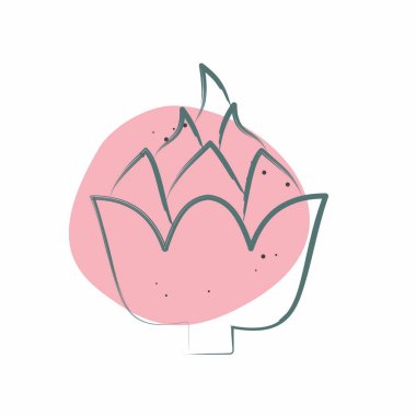 Simge enginarı. Meyve ve Sebze Sembolü ile ilgili. Renkli Leke Biçimi. düzenlenebilir