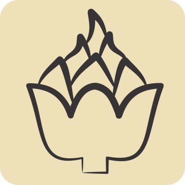 Simge enginarı. Meyve ve Sebze Sembolü ile ilgili. El çizimi tarzı. düzenlenebilir