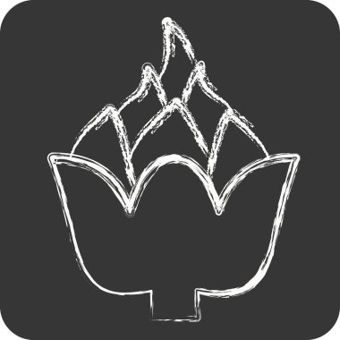 Simge enginarı. Meyve ve Sebze Sembolü ile ilgili. Tebeşir stili. düzenlenebilir