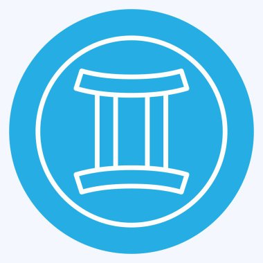 İkon Astrolojisi Gemini. Astroloji sembolüyle ilgili. Mavi gözlü. dizayn edilebilir