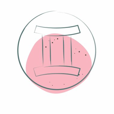 İkon Astrolojisi Gemini. Astroloji sembolüyle ilgili. Renkli Leke Biçimi. dizayn edilebilir