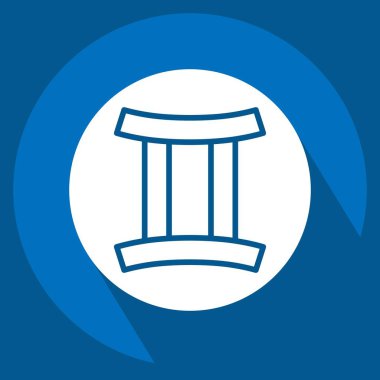 İkon Astrolojisi Gemini. Astroloji sembolüyle ilgili. Uzun gölge tarzı. dizayn edilebilir