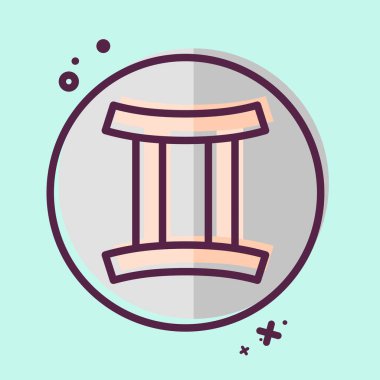 İkon Astrolojisi Gemini. Astroloji sembolüyle ilgili. MBE tarzı. dizayn edilebilir