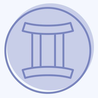 İkon Astrolojisi Gemini. Astroloji sembolüyle ilgili. İki ton stili. dizayn edilebilir