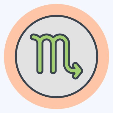 Simge Astroloji İşareti. Astroloji sembolüyle ilgili. renk arkadaşı stili. dizayn edilebilir