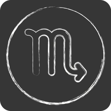 Simge Astroloji İşareti. Astroloji sembolüyle ilgili. Tebeşir stili. dizayn edilebilir