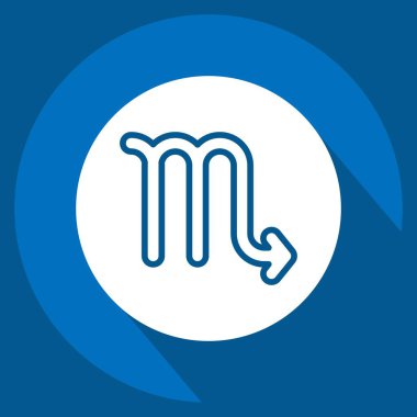 Simge Astroloji İşareti. Astroloji sembolüyle ilgili. Uzun gölge tarzı. dizayn edilebilir