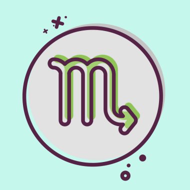Simge Astroloji İşareti. Astroloji sembolüyle ilgili. MBE tarzı. dizayn edilebilir