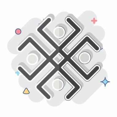 Simge Astroloji Sembolü. Astroloji sembolüyle ilgili. Çizgi roman. dizayn edilebilir