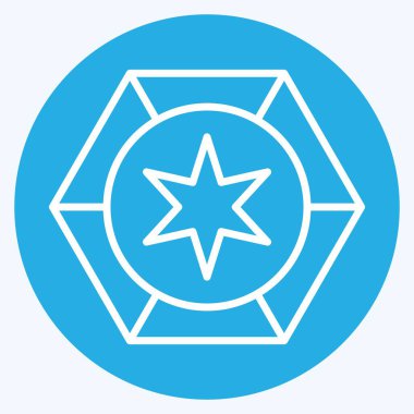 Simge Astrolojisi. Astroloji sembolüyle ilgili. Mavi gözlü. dizayn edilebilir