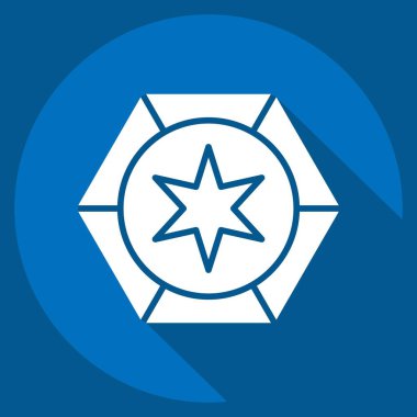 Simge Astrolojisi. Astroloji sembolüyle ilgili. Uzun gölge tarzı. dizayn edilebilir