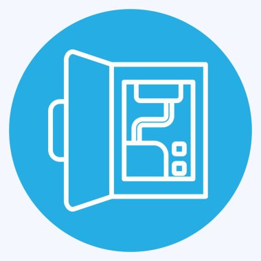 Simge Yedekleme Bataryası. İç Güvenlik sembolüyle ilgili. mavi gözler tarzı