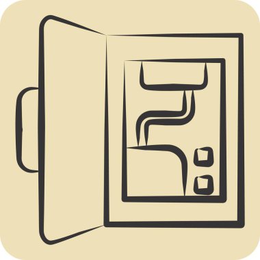 Simge Yedekleme Bataryası. İç Güvenlik sembolüyle ilgili. el çizimi biçim