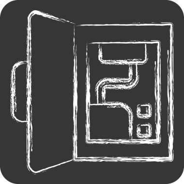 Simge Yedekleme Bataryası. İç Güvenlik sembolüyle ilgili. tebeşir Biçimi