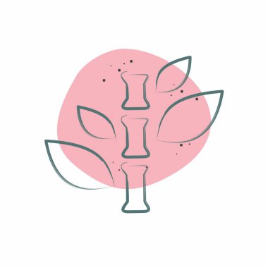 Simge Bambu. Yatak sembolü ile ilgili. Renkli Leke Biçimi. dizayn edilebilir