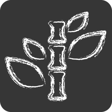 Simge Bambu. Yatak sembolü ile ilgili. Tebeşir stili. dizayn edilebilir