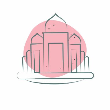 Simge Bazilikası. House sembolüyle ilgili. Renkli Leke Biçimi. dizayn edilebilir