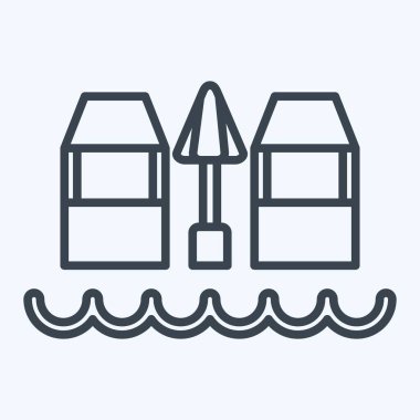 Icon Plaj Barı. Hawaii sembolüyle ilgili. Sıra tarzı. dizayn edilebilir